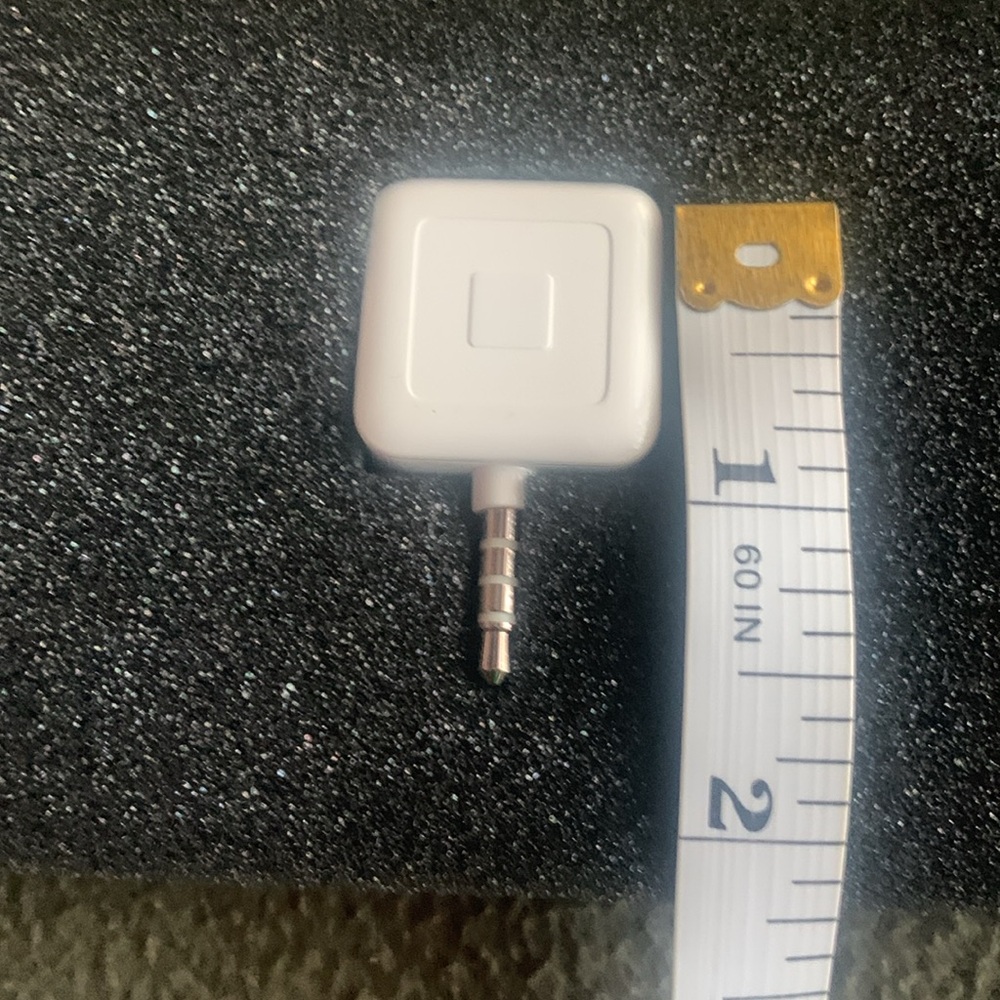 NIB Square card reader for mag stripe. Headset jack. White. Approx 1” x 1 3/4” - Picture 10 of 10